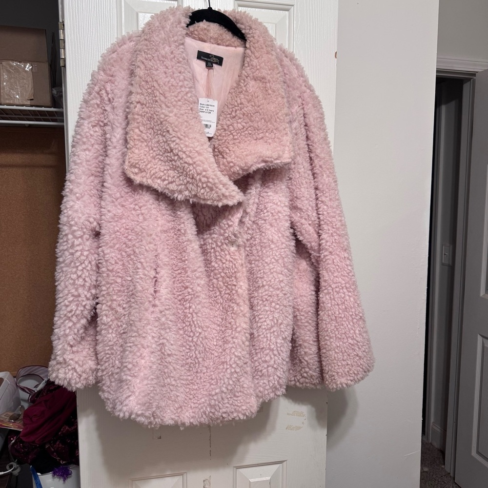 Suzanne Betro Soft Pink Teddy Jacket